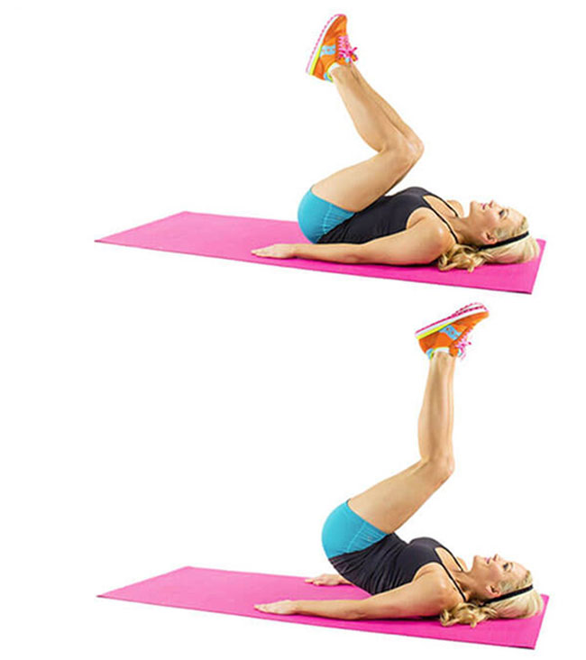 Động tác nâng chân gập bụng đốt cháy nhiều calo